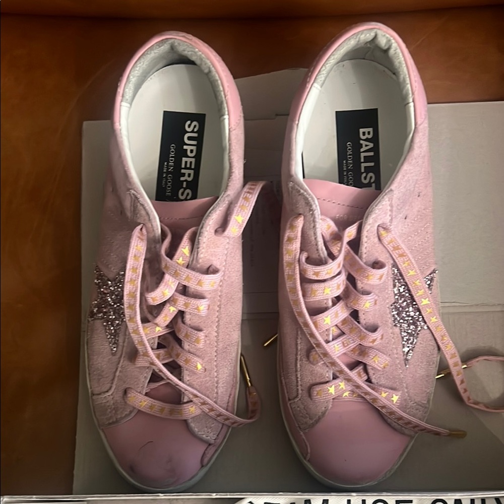 Golden Goose Pink Glitter Sneakers
